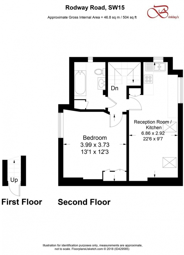 Floor Plan Image for 1 Bedroom Apartment to Rent in Rodway Road, Putney