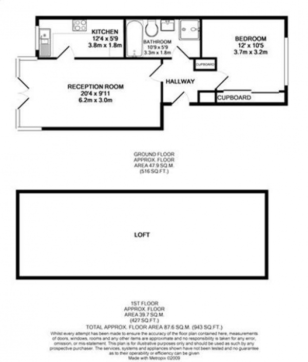 Floor Plan Image for 1 Bedroom Apartment for Sale in Selhurst Close, London