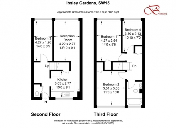 Floor Plan Image for 4 Bedroom Maisonette for Sale in Ibsley Gardens, Roehampton