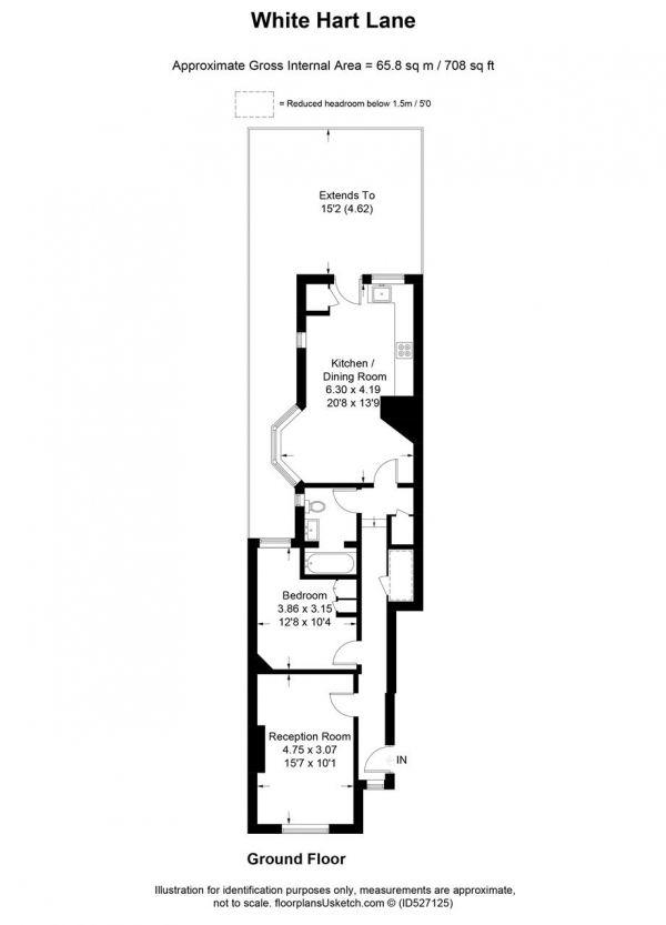 Floor Plan for 2 Bedroom Apartment to Rent in White Hart Lane, Barnes, SW13, 0PY - £398 pw | £1725 pcm