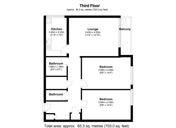 Floor Plan Image for 2 Bedroom Apartment for Sale in Classinghall House, Kersfield Road, Putney