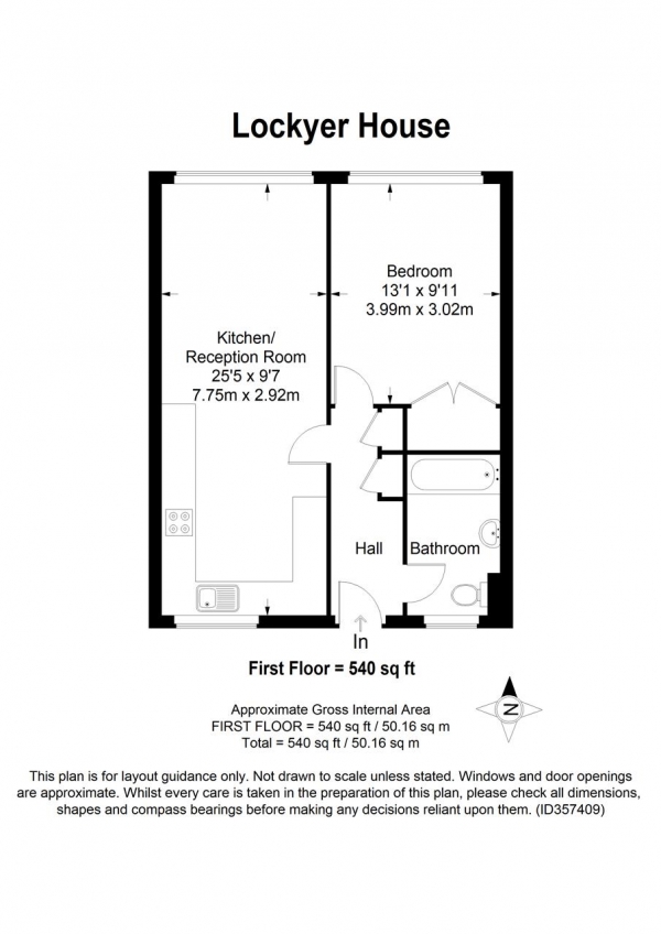 Floor Plan Image for 1 Bedroom Apartment for Sale in Lockyer House, The Platt, Putney