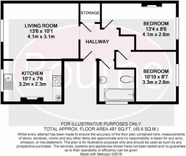 Floor Plan Image for 2 Bedroom Apartment to Rent in York Road, Flat C, Guildford