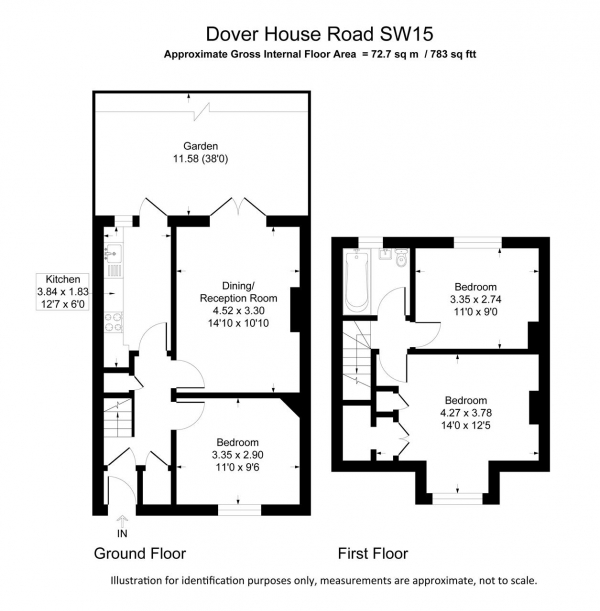 Floor Plan Image for 2 Bedroom Terraced House for Sale in Dover House Road, Putney