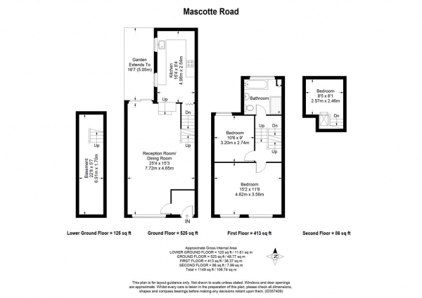 Floor Plan Image for 3 Bedroom Terraced House for Sale in Mascotte Road, Putney
