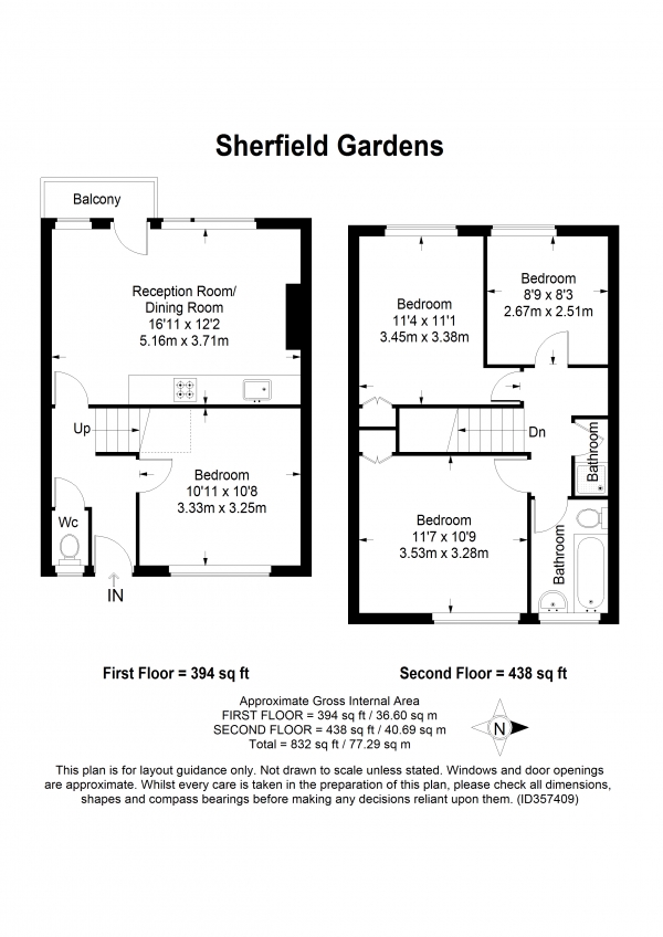 Floor Plan Image for 4 Bedroom Maisonette to Rent in Sherfield Gardens, Roehampton
