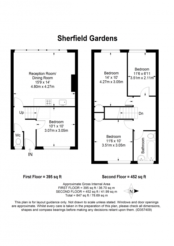 Floor Plan for 4 Bedroom Maisonette to Rent in Sherfield Gardens, Roehampton, SW15, 4PP - £335 pw | £1450 pcm
