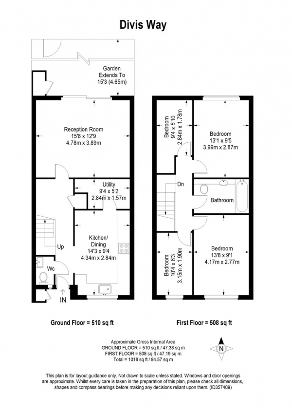 Floor Plan Image for 4 Bedroom Terraced House for Sale in Divis Way, Putney