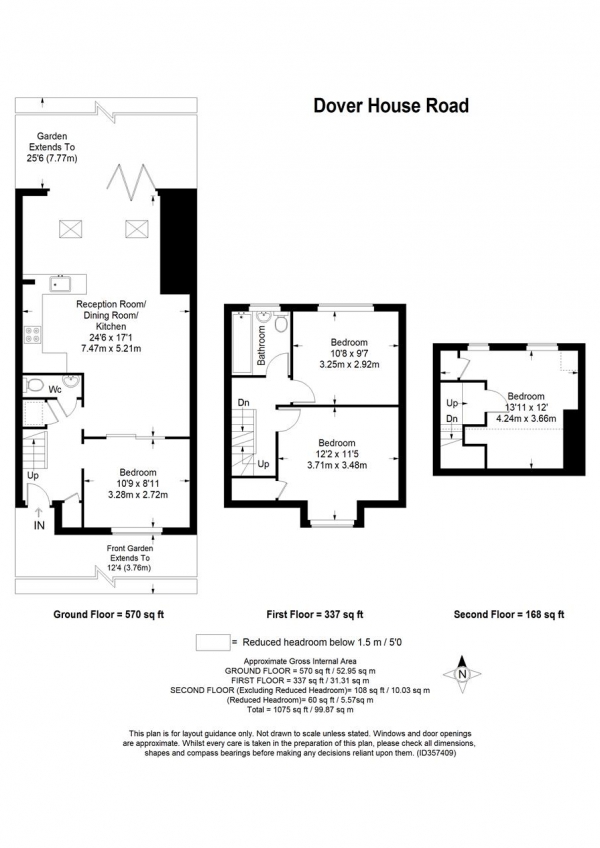 Floor Plan Image for 4 Bedroom Terraced House for Sale in Dover House Road, Putney
