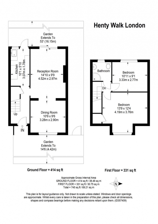 Floor Plan Image for 2 Bedroom End of Terrace House for Sale in Henty Walk, Putney