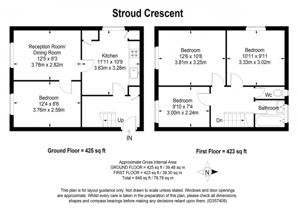 Floor Plan Image for 4 Bedroom Apartment for Sale in Stroud Crescent, London