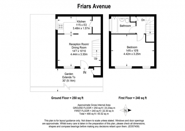 Floor Plan Image for 1 Bedroom Terraced House for Sale in Friars Avenue, Putney