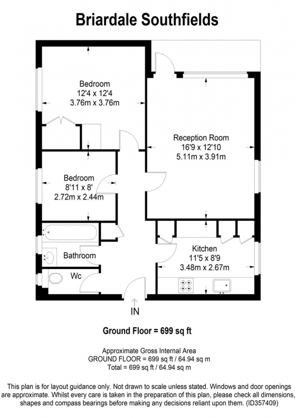 Floor Plan Image for 2 Bedroom Apartment for Sale in Briardale, Southfields