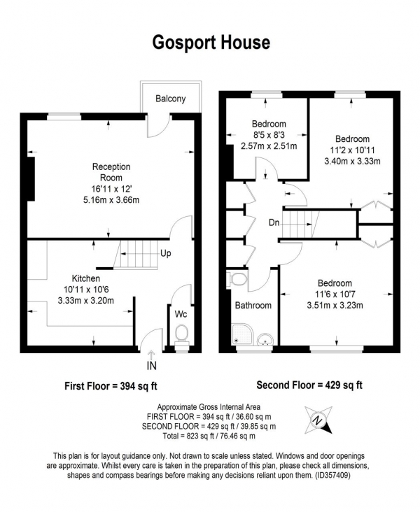 Floor Plan Image for 3 Bedroom Maisonette for Sale in Gosport House, Bessborough Road, Roehampton