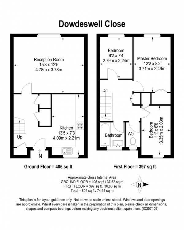 Floor Plan for 3 Bedroom Maisonette to Rent in Dowdeswell Close, London, SW15, 5RN - £381 pw | £1650 pcm