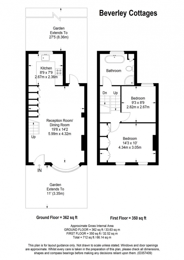 Floor Plan Image for 2 Bedroom Terraced House for Sale in Beverley Cottages, Putney, London