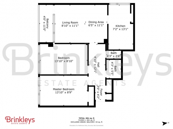 Floor Plan for 2 Bedroom Apartment to Rent in Farnborough House, Roehampton, SW15, 4NF - £369 pw | £1600 pcm