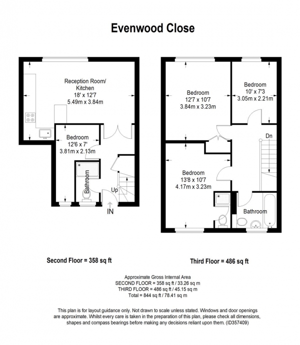 Floor Plan Image for 4 Bedroom Apartment to Rent in Evenwood Close, Carlton Drive, London