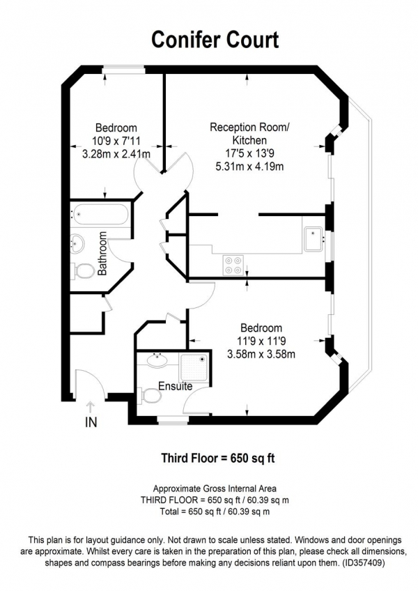Floor Plan Image for 2 Bedroom Apartment for Sale in Conifer Court, 2 Inner Park Road, Southfields