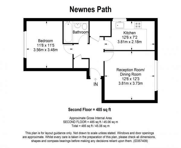 Floor Plan Image for 1 Bedroom Apartment for Sale in Newnes Path, Putney
