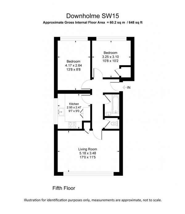 Floor Plan Image for 2 Bedroom Apartment for Sale in Downholme, Upper Richmond Road, Putney