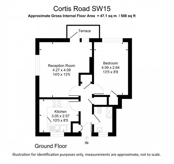 Floor Plan Image for 1 Bedroom Apartment for Sale in Cortis Road, London