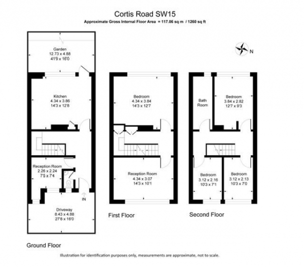 Floor Plan Image for 4 Bedroom Terraced House for Sale in Cortis Road, London