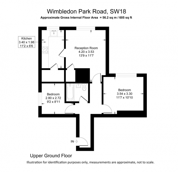 Floor Plan Image for 2 Bedroom Apartment for Sale in Wimbledon Park Road, Southfields