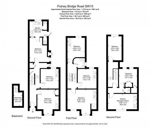 Floor Plan Image for 6 Bedroom Terraced House for Sale in Putney Bridge Road, Lonon