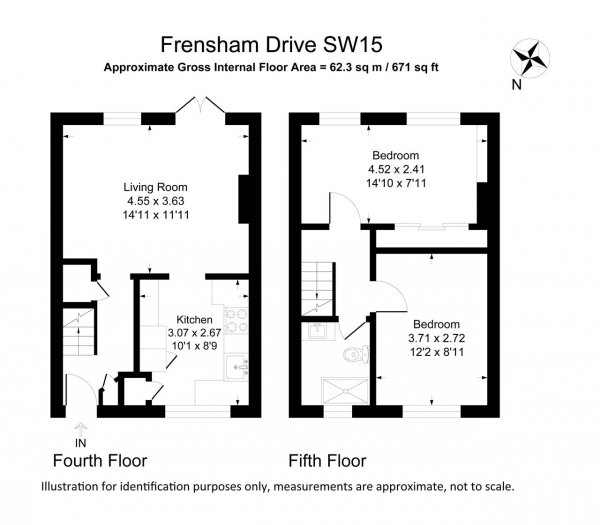 Floor Plan Image for 2 Bedroom Maisonette for Sale in Frensham Drive, London