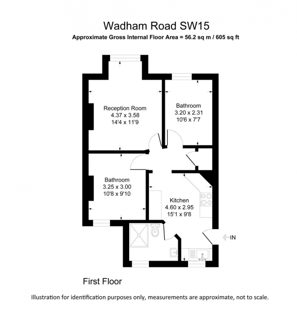 Floor Plan Image for 2 Bedroom Apartment for Sale in Wadham Road, Putney, Putney