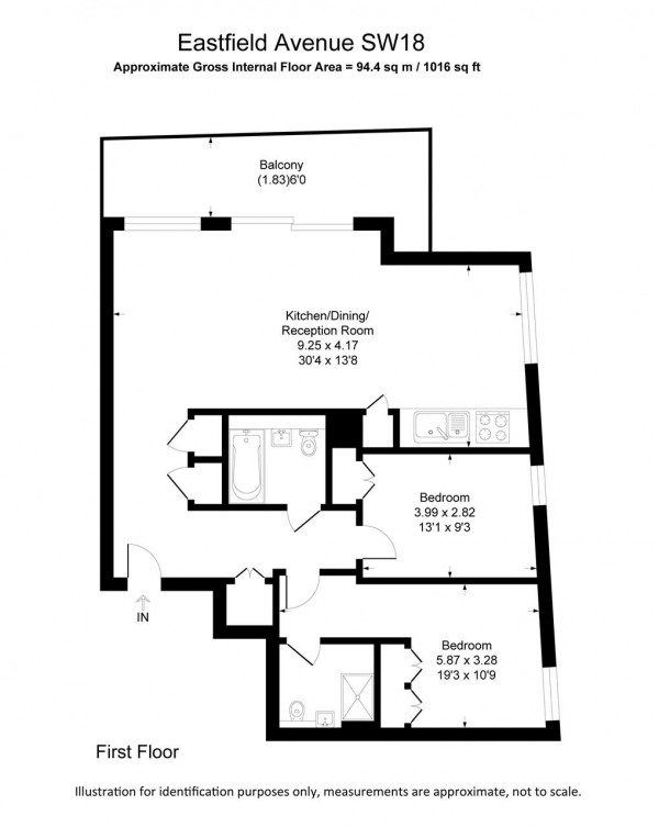 Floor Plan Image for 2 Bedroom Apartment for Sale in Nine Eastfields Avenue, London