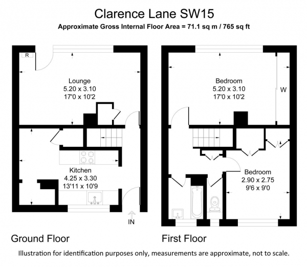 Floor Plan Image for 2 Bedroom Maisonette for Sale in Clarence Lane, Roehampton