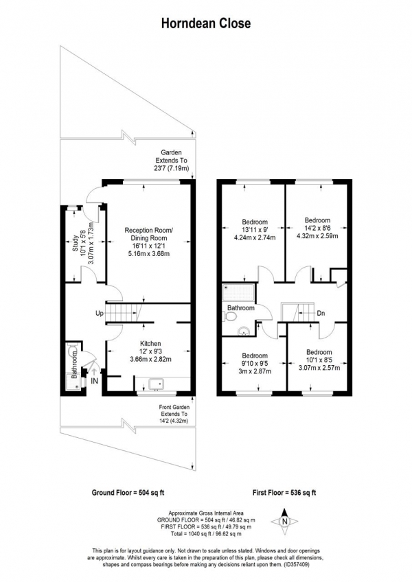 Floor Plan Image for 4 Bedroom Terraced House for Sale in Horndean Close, Roehampton