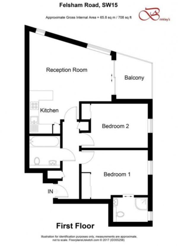 Floor Plan Image for 2 Bedroom Apartment for Sale in Felsham Road, Putney