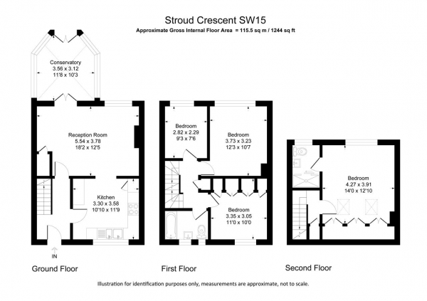 Floor Plan Image for 4 Bedroom Terraced House for Sale in Stroud Crescent, Putney Vale, London