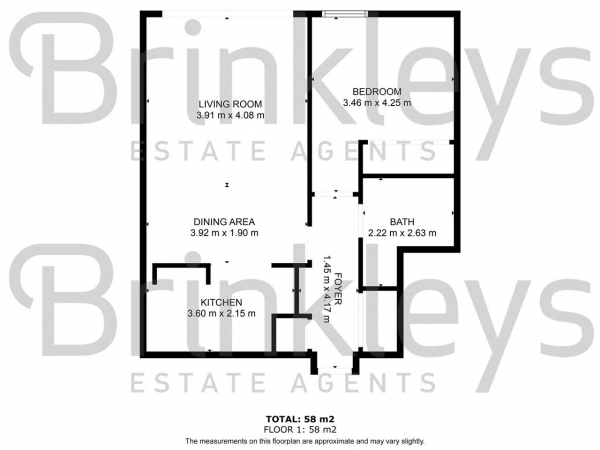 Floor Plan for 1 Bedroom Apartment to Rent in Upper Richmond Road, London, SW15, 2SR - £462 pw | £2000 pcm