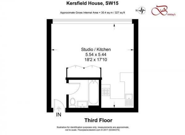 Floor Plan Image for Studio for Sale in Kersfield House, 11 Kersfield Road, Putney