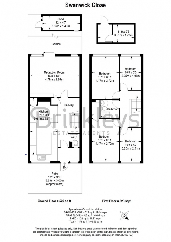 Floor Plan Image for 4 Bedroom Terraced House for Sale in Swanick Close, Roehampton