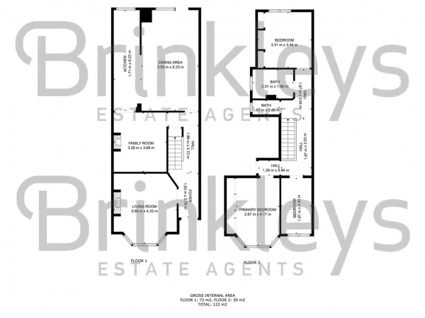 Floor Plan for 4 Bedroom Terraced House to Rent in Abbotstone Road, London, SW15, 1QR - £965 pw | £4180 pcm