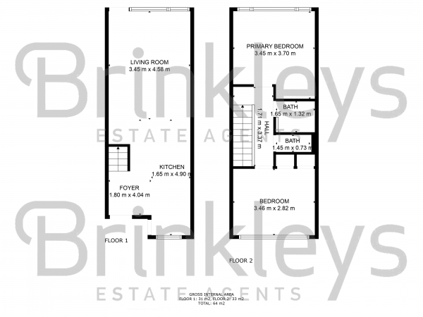 Floor Plan Image for 2 Bedroom Apartment to Rent in Dunbridge House, Highcliffe Drive, London