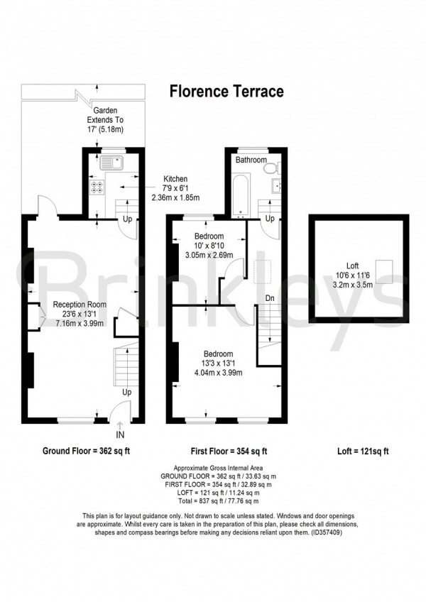 Floor Plan Image for 2 Bedroom Terraced House for Sale in Florence Terrace, Putney, London