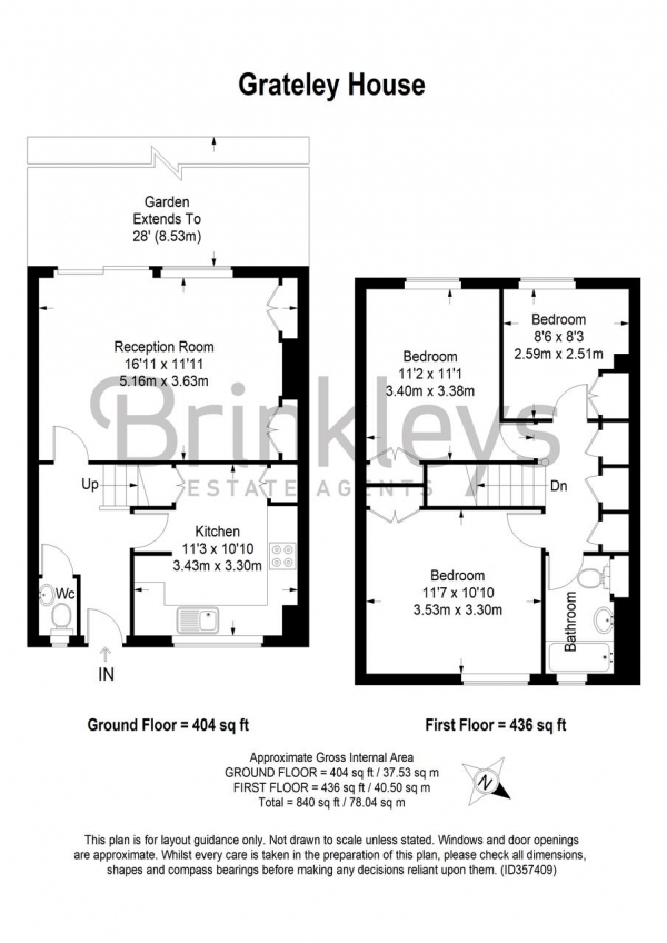 Floor Plan Image for 3 Bedroom Apartment for Sale in Grateley House, Dilton Gardens, Roehampton