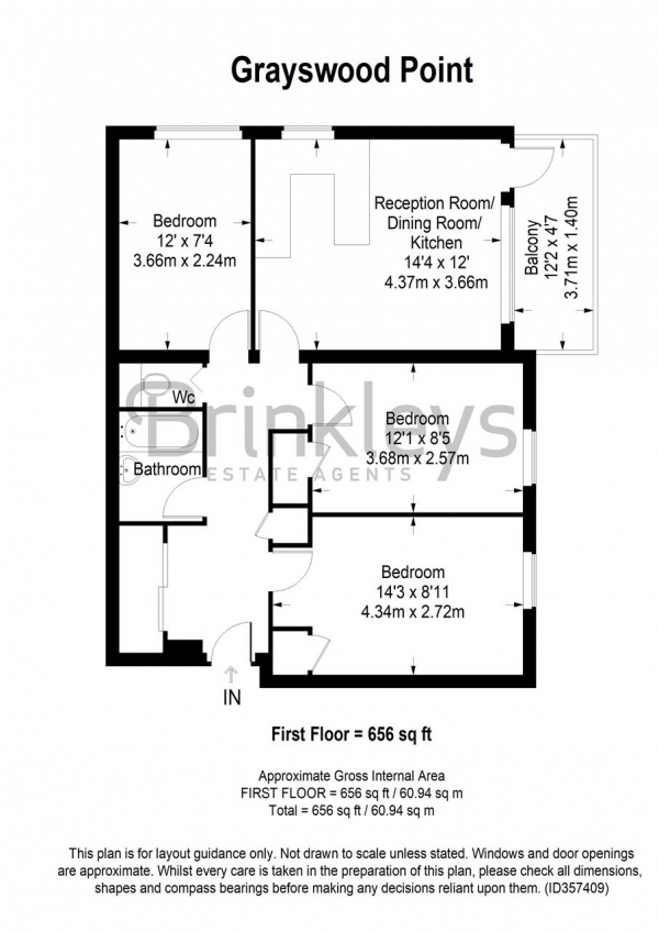 Floor Plan Image for 3 Bedroom Apartment for Sale in Grayswood Point, Norley Vale, Roehampton