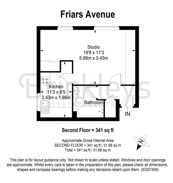 Floor Plan Image for Studio for Sale in Friars Avenue, Putney Vale