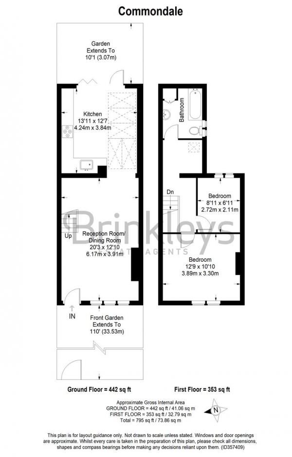 Floor Plan Image for 2 Bedroom Terraced House for Sale in Commondale, London