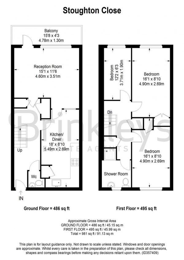 Floor Plan Image for 3 Bedroom Apartment for Sale in Stoughton Close, Putney, Putney