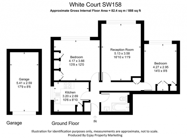 Floor Plan Image for 2 Bedroom Apartment for Sale in West Hill, London