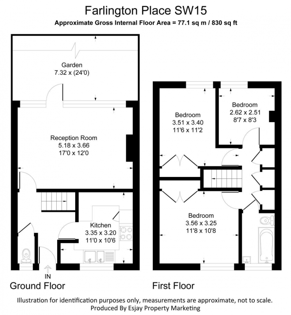 Floor Plan Image for 3 Bedroom Apartment for Sale in Farlington Place, Roehampton