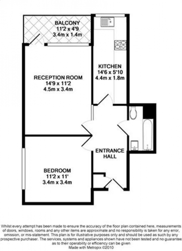 Floor Plan Image for 1 Bedroom Apartment for Sale in Tatchbury House, Tunworth Grove, London